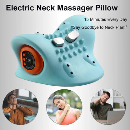 🎁Last Day Promotion: 50% OFF!✨  Electric Neck Massager Cervical Pillow EMS Traction Heating Vibration Massage