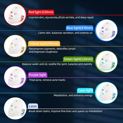 👉SAVE 50% TODAY🔥  Rechargeable Facial LED Mask 7 Colors LED Photon Therapy Beauty Mask Skin Rejuvenation Home Face Lifting Whitening Beauty Device