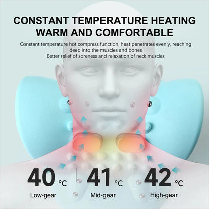 🎁Last Day Promotion: 50% OFF!✨  Electric Neck Massager Cervical Pillow EMS Traction Heating Vibration Massage