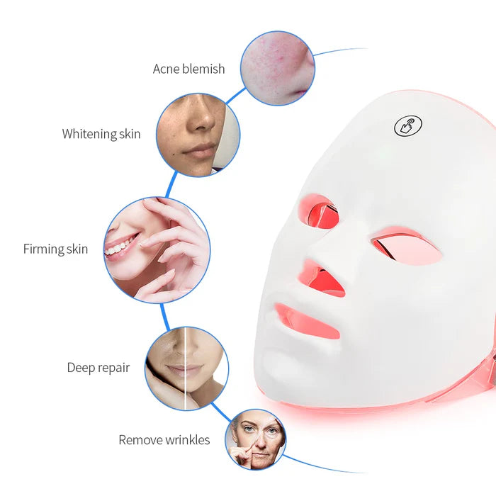 👉SAVE 50% TODAY🔥  Rechargeable Facial LED Mask 7 Colors LED Photon Therapy Beauty Mask Skin Rejuvenation Home Face Lifting Whitening Beauty Device