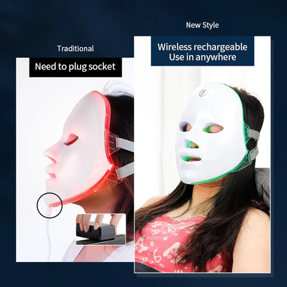 👉SAVE 50% TODAY🔥  Rechargeable Facial LED Mask 7 Colors LED Photon Therapy Beauty Mask Skin Rejuvenation Home Face Lifting Whitening Beauty Device