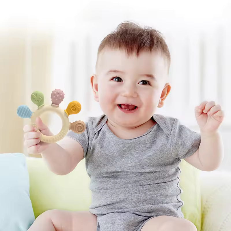 BPA-Free Silicone Baby Teether – Food Grade Sensory Chew Toy for Newborns