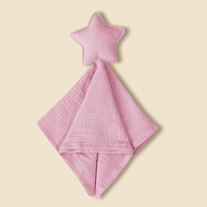 Baby Cotton Muslin Comfortable Blanket Cute Cat Doll with Cat Pattern for Infant Kids Sleep Appease Towel