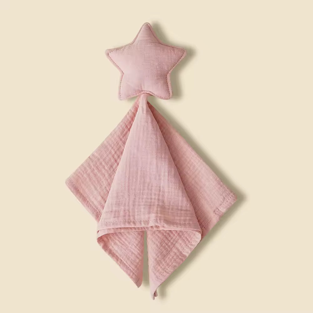 Baby Cotton Muslin Comfortable Blanket Cute Cat Doll with Cat Pattern for Infant Kids Sleep Appease Towel