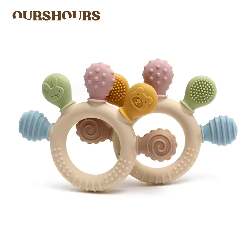 BPA-Free Silicone Baby Teether – Food Grade Sensory Chew Toy for Newborns