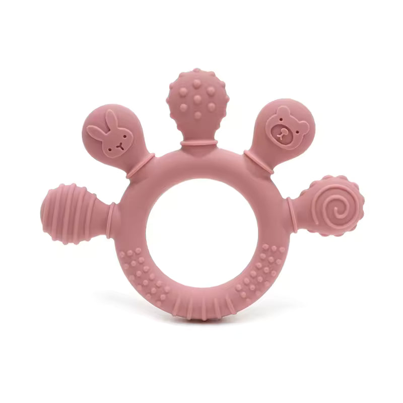 BPA-Free Silicone Baby Teether – Food Grade Sensory Chew Toy for Newborns
