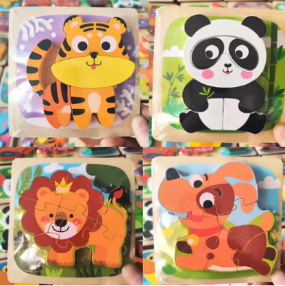 Montessori Wooden 3D Puzzle Board, Educational Toy for Toddlers 12–24 Months